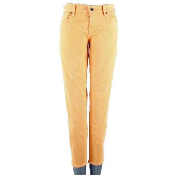 Lucky Brand Zoe Straight Crop Sz 8 29 x 27 Orange Skinny Cotton Blend Jean - Picture 1 of 8